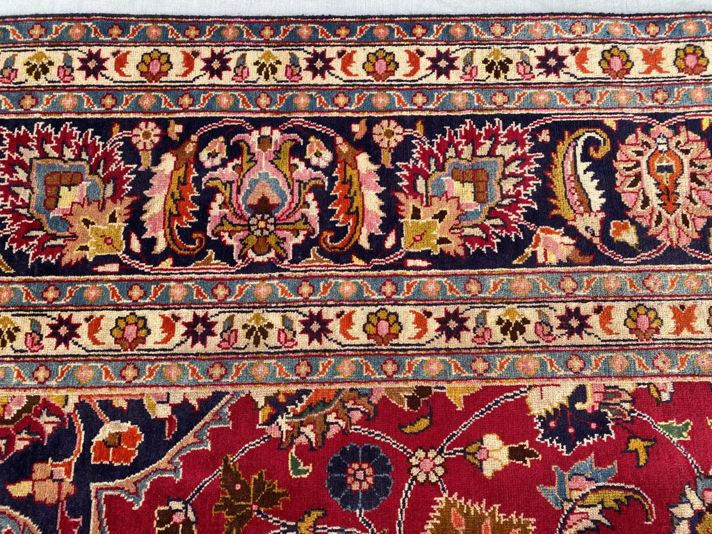 Large Persian Style Oriental Rug – Burgundy Red Floral Medallion Carpet | Traditional Luxury Area Rug | 295 x 396 cm