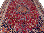 Large Persian Style Oriental Rug – Burgundy Red Floral Medallion Carpet | Traditional Luxury Area Rug | 295 x 396 cm